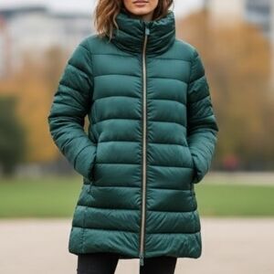 Save The Duck Ultra Light Plumtech Puffer Jacket - Dark Teal Green - Size 2/M